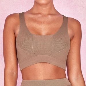 House Of Cb Brown Fine Knit Cropped Tops 'Carline' Size L NEW